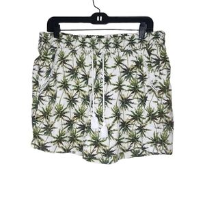 Briggs Linen Palmtree Boho Womens Shorts Size XL